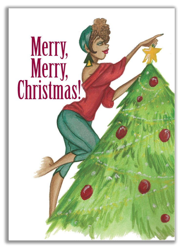 Xmas Tree Lady Merry Merry Christmas