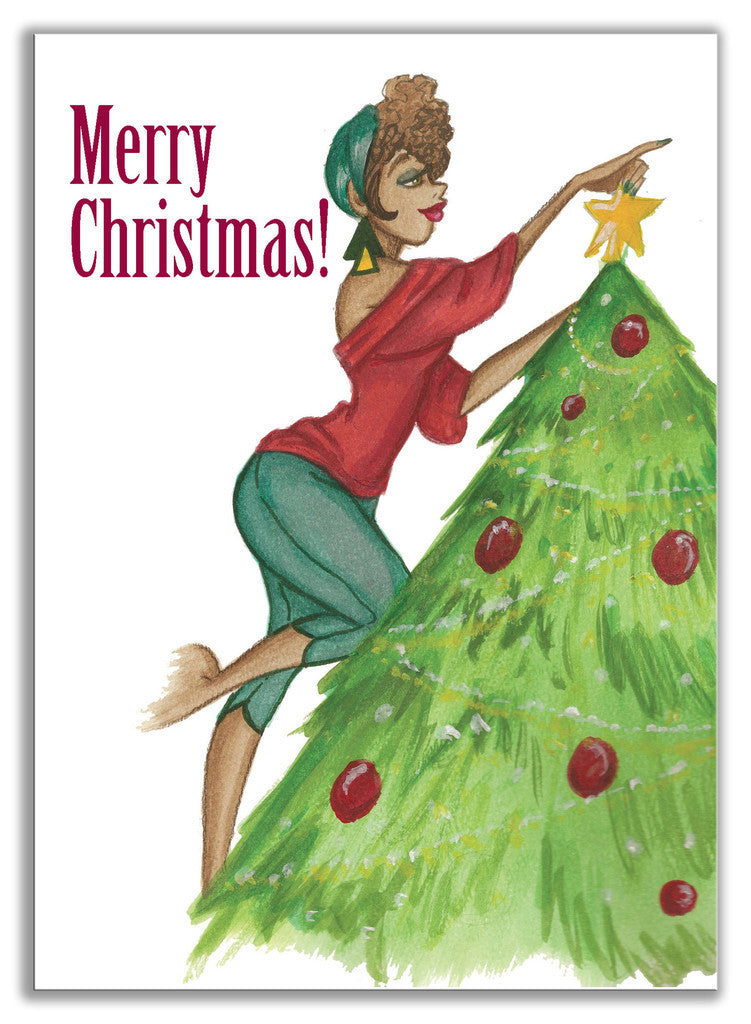 Xmas Tree Lady Merry Christmas